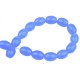 Oval glass beads 11x8mm Blue